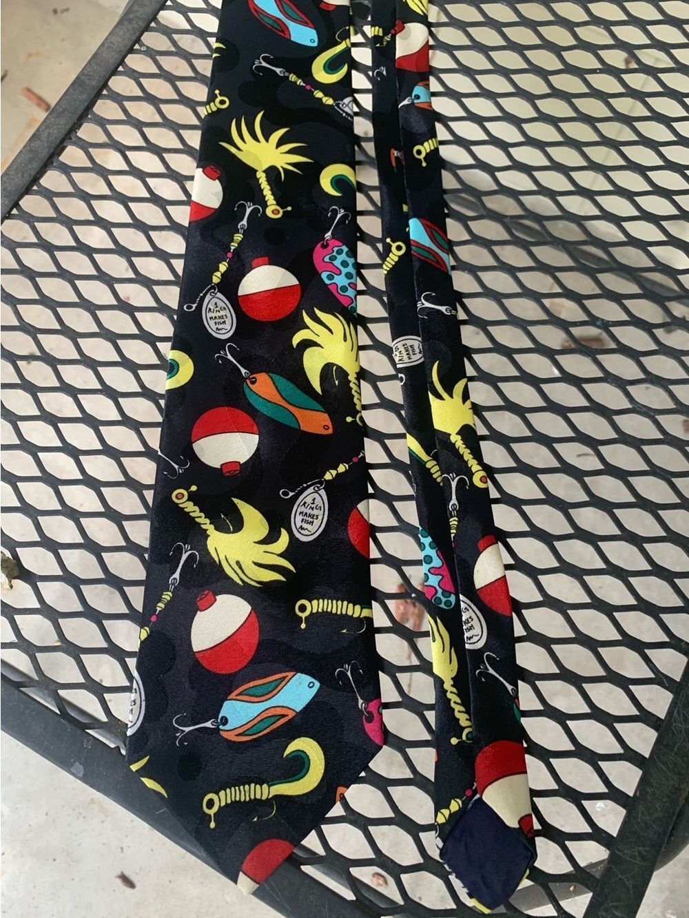 Vintage Fisherman Fishing Tie